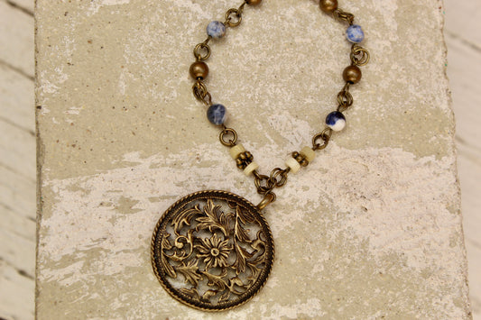 Bronze and Sodalite Necklace
