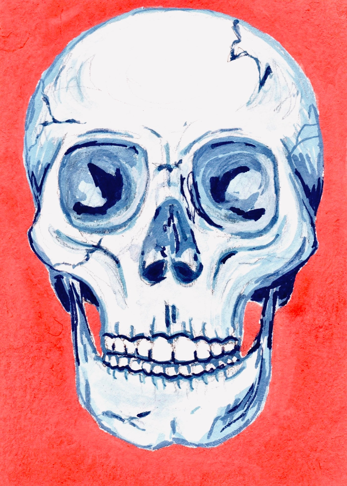 'Skull' Original Goache