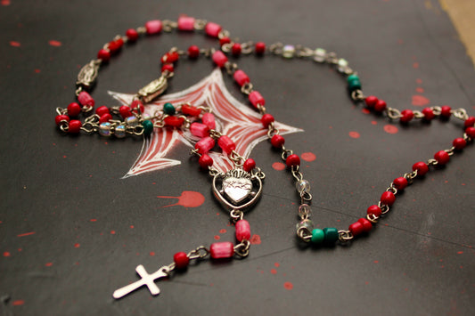 Red + Teal Rosary