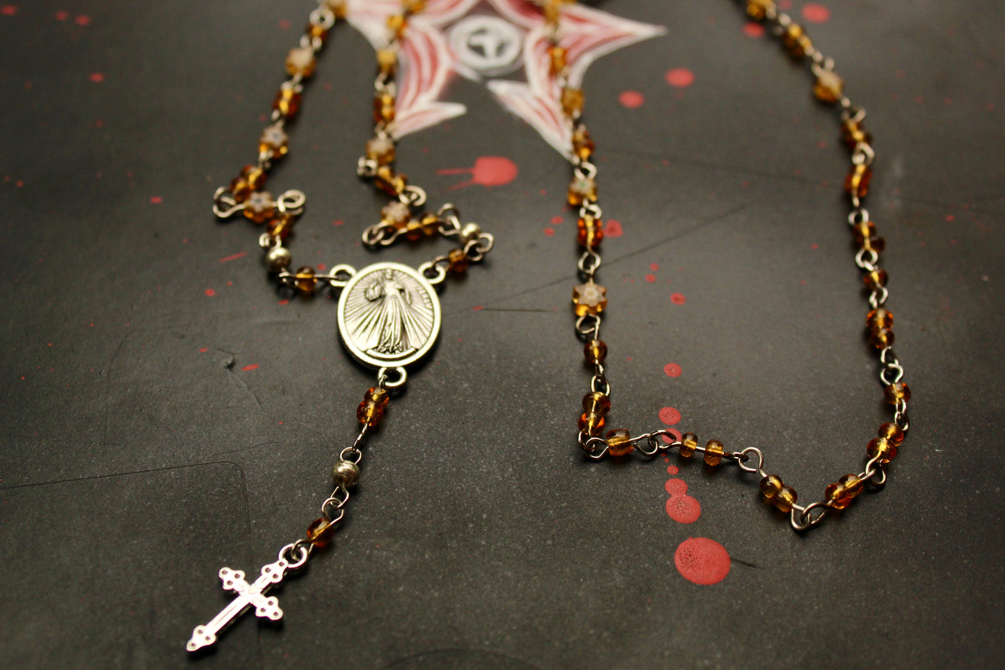 Yellow Glass Rosary