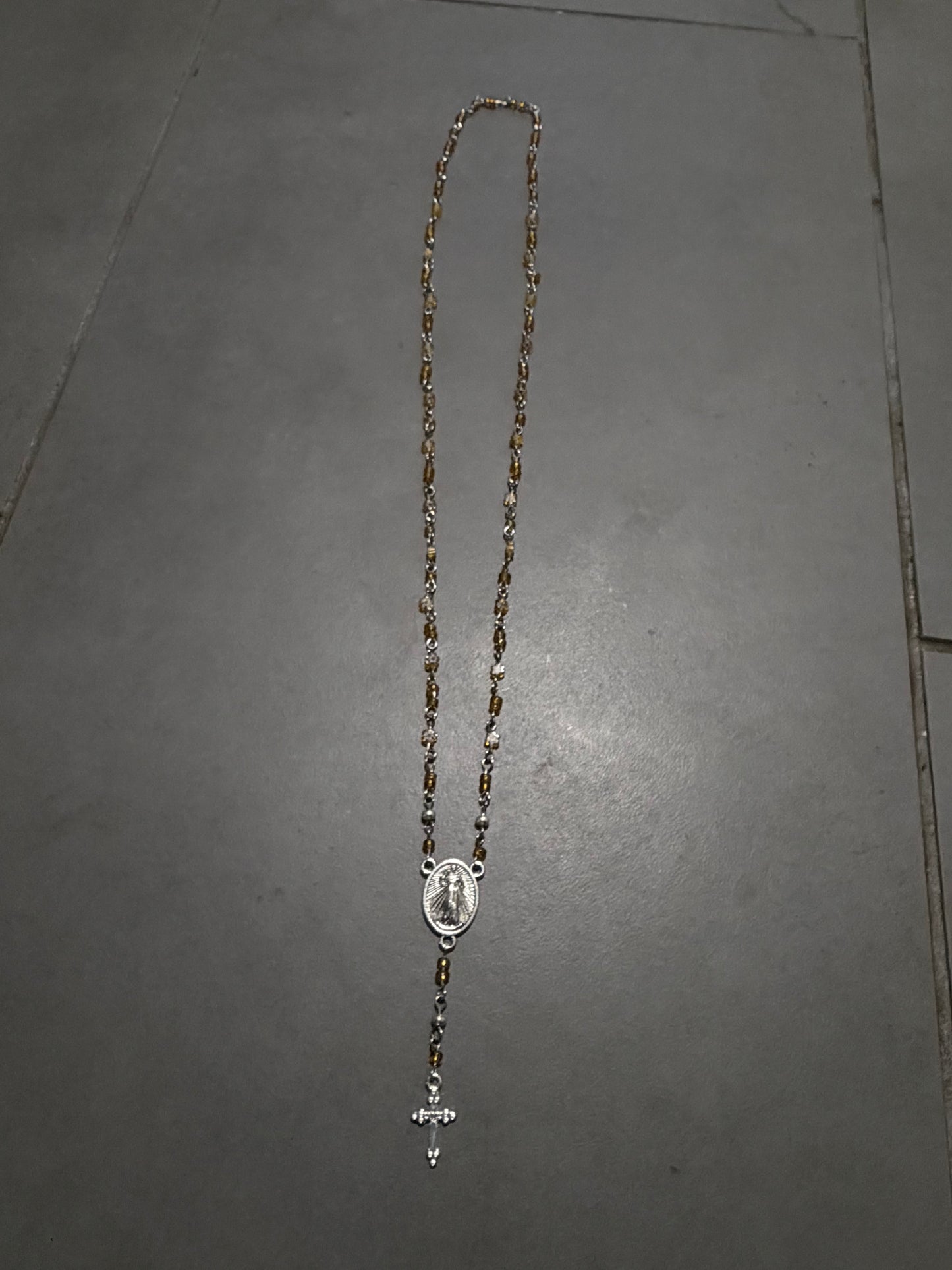Yellow Glass Rosary