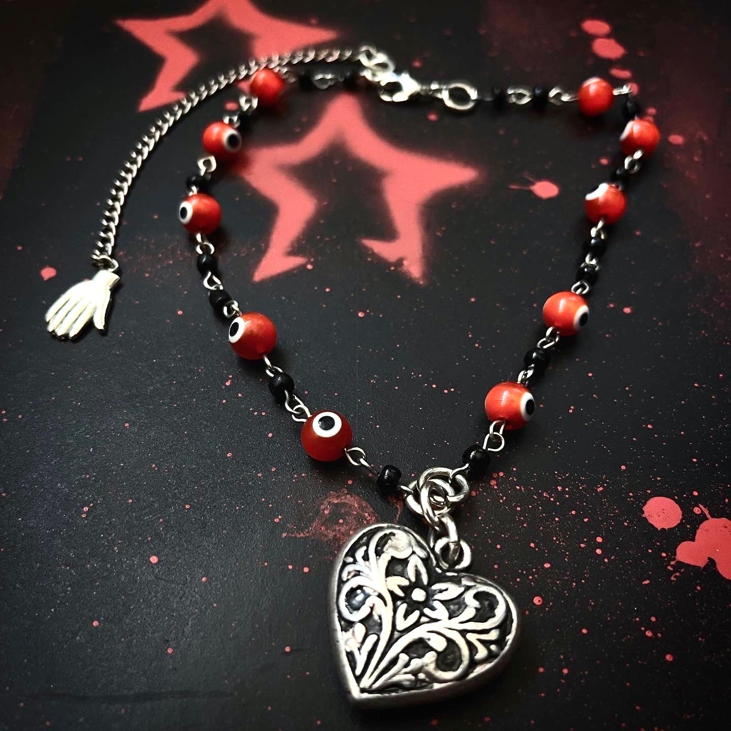 HeaRT & EViL-eYe CHoKeR NeCKLaCe