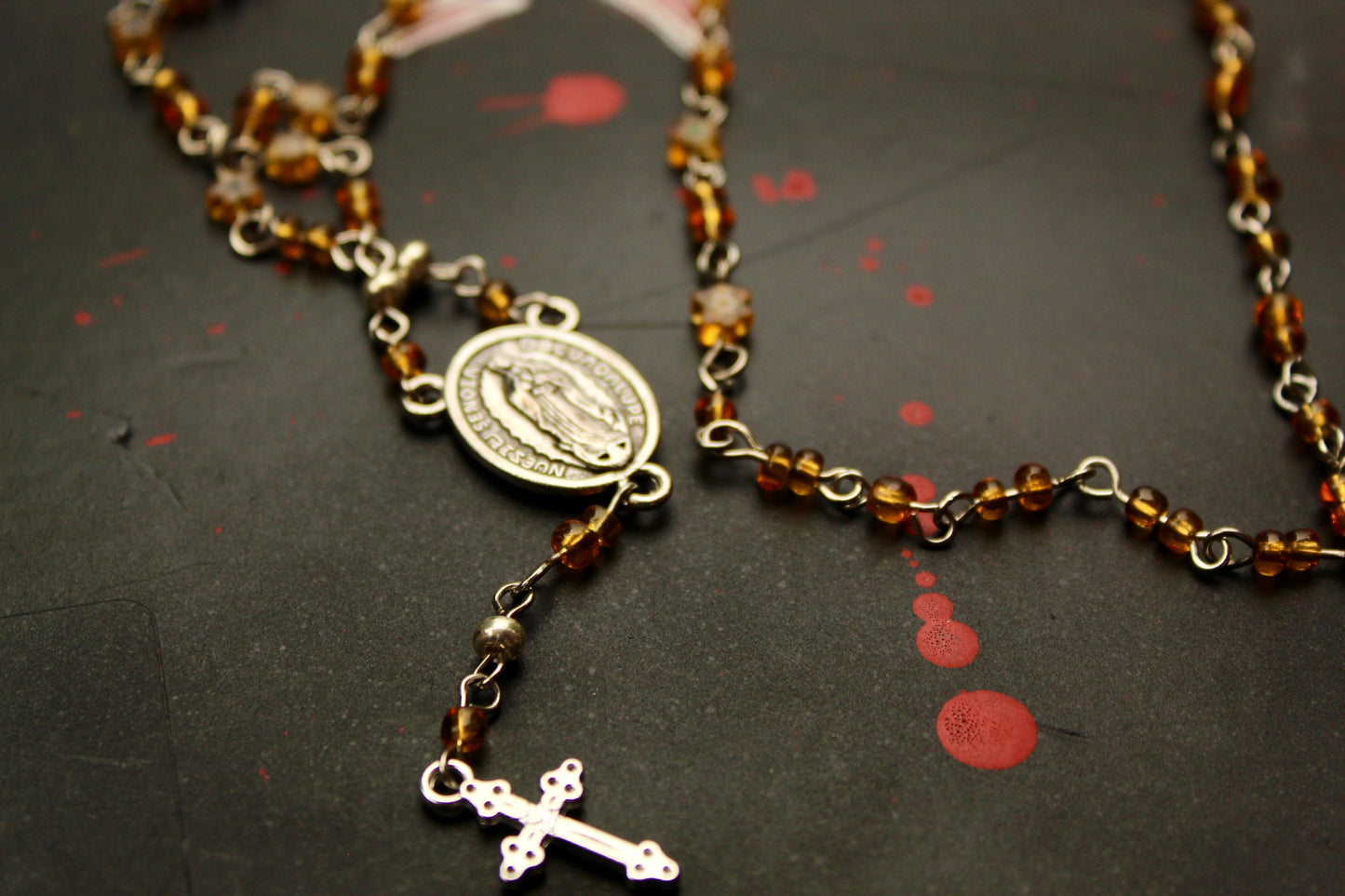 Yellow Glass Rosary