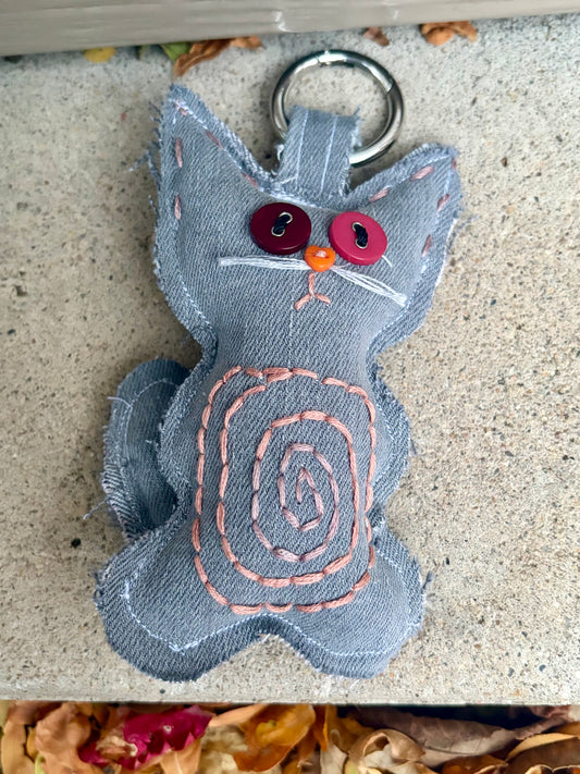 Pink + Grey Spiral Cat