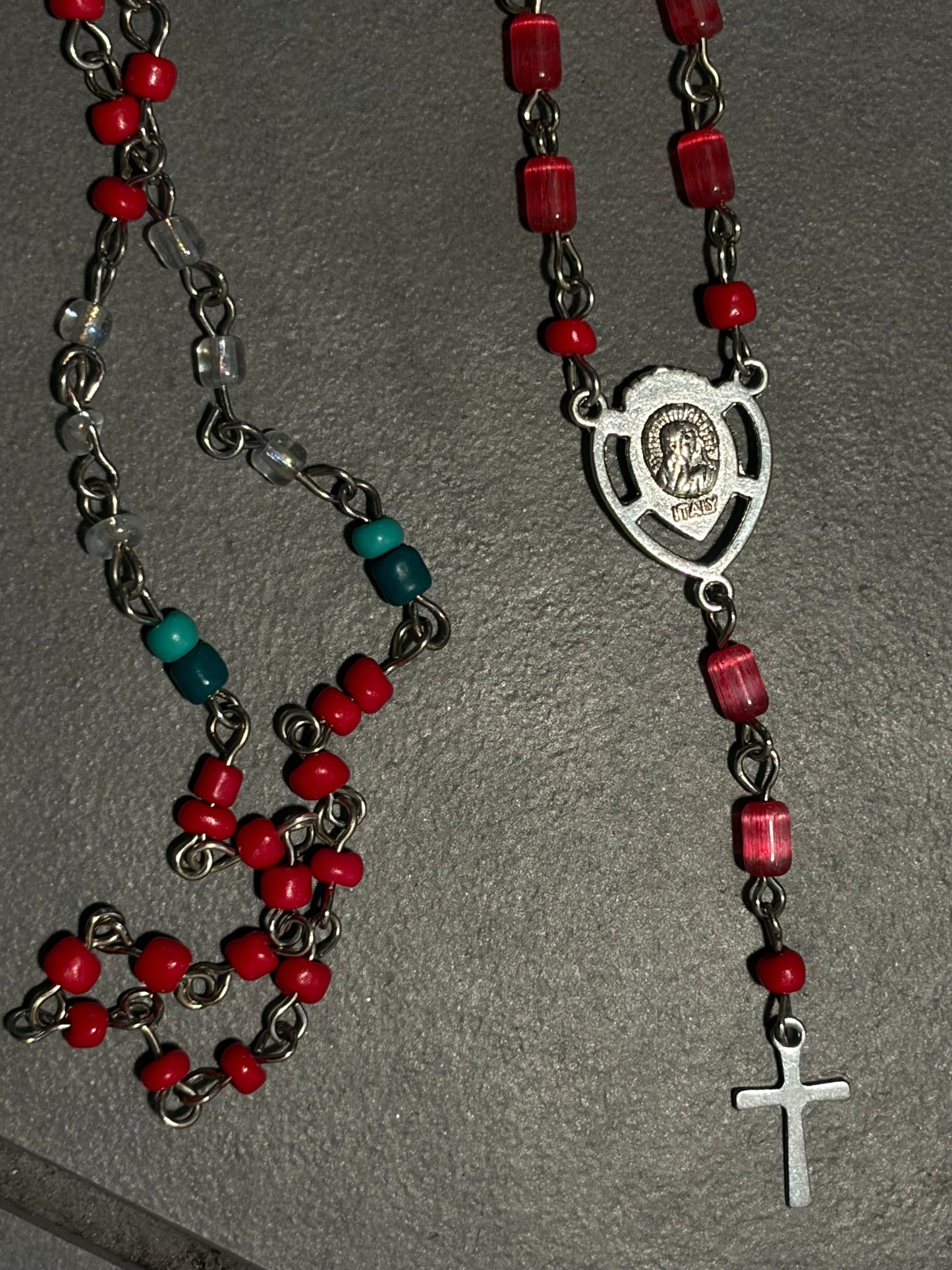 Red + Teal Rosary