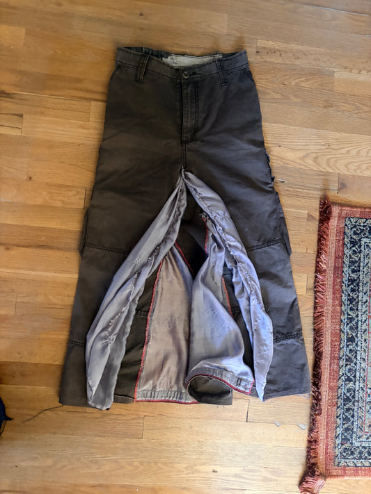 Brown Cargo Skirt