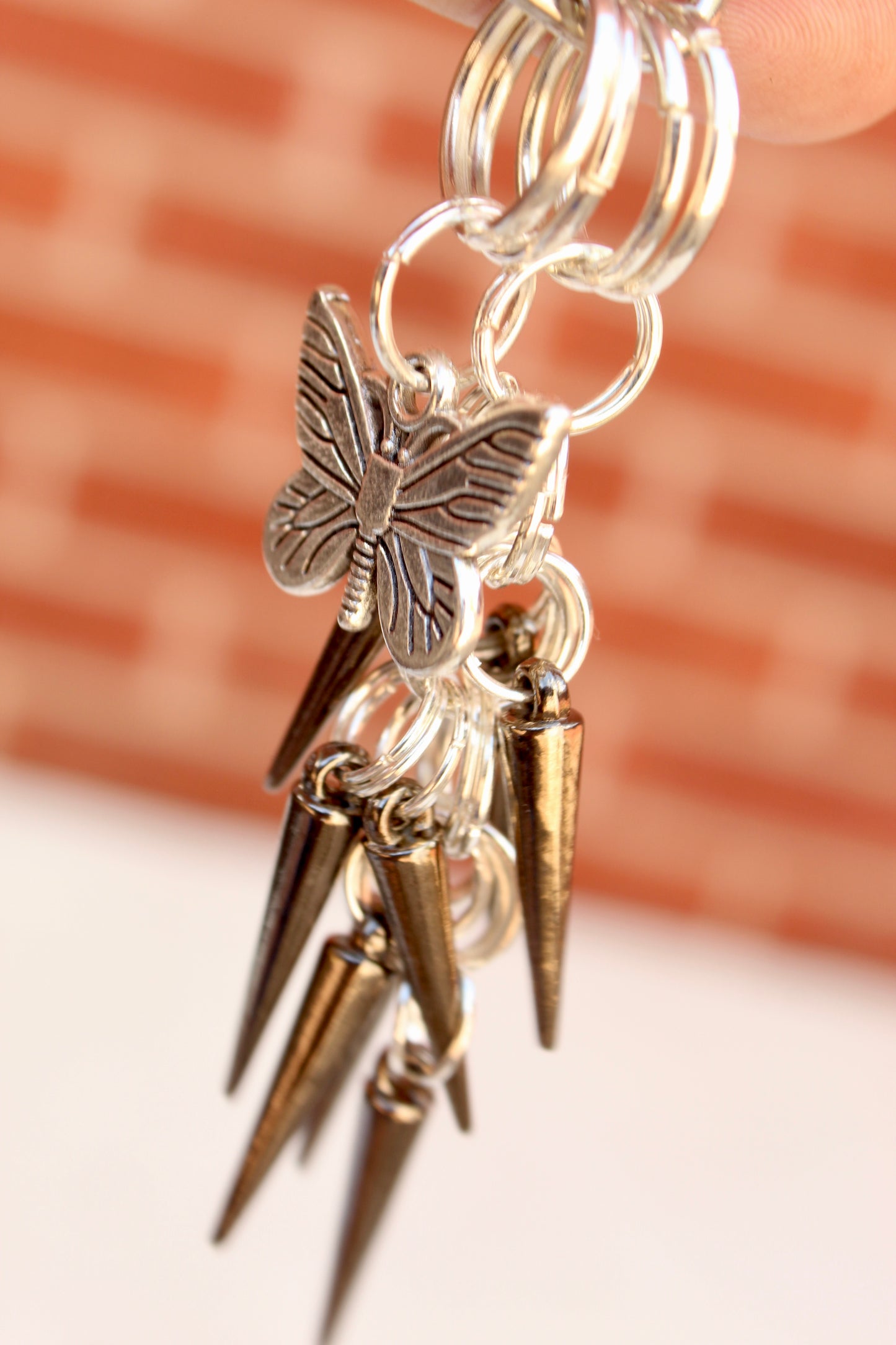 Butterfly and Spike Keychain