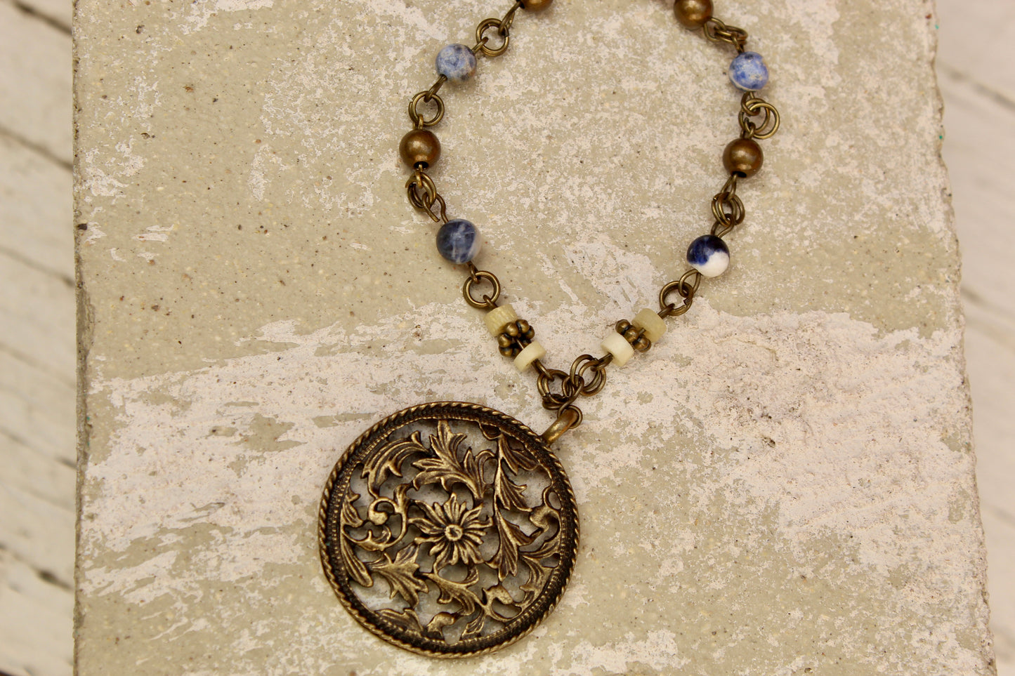 Bronze and Sodalite Necklace