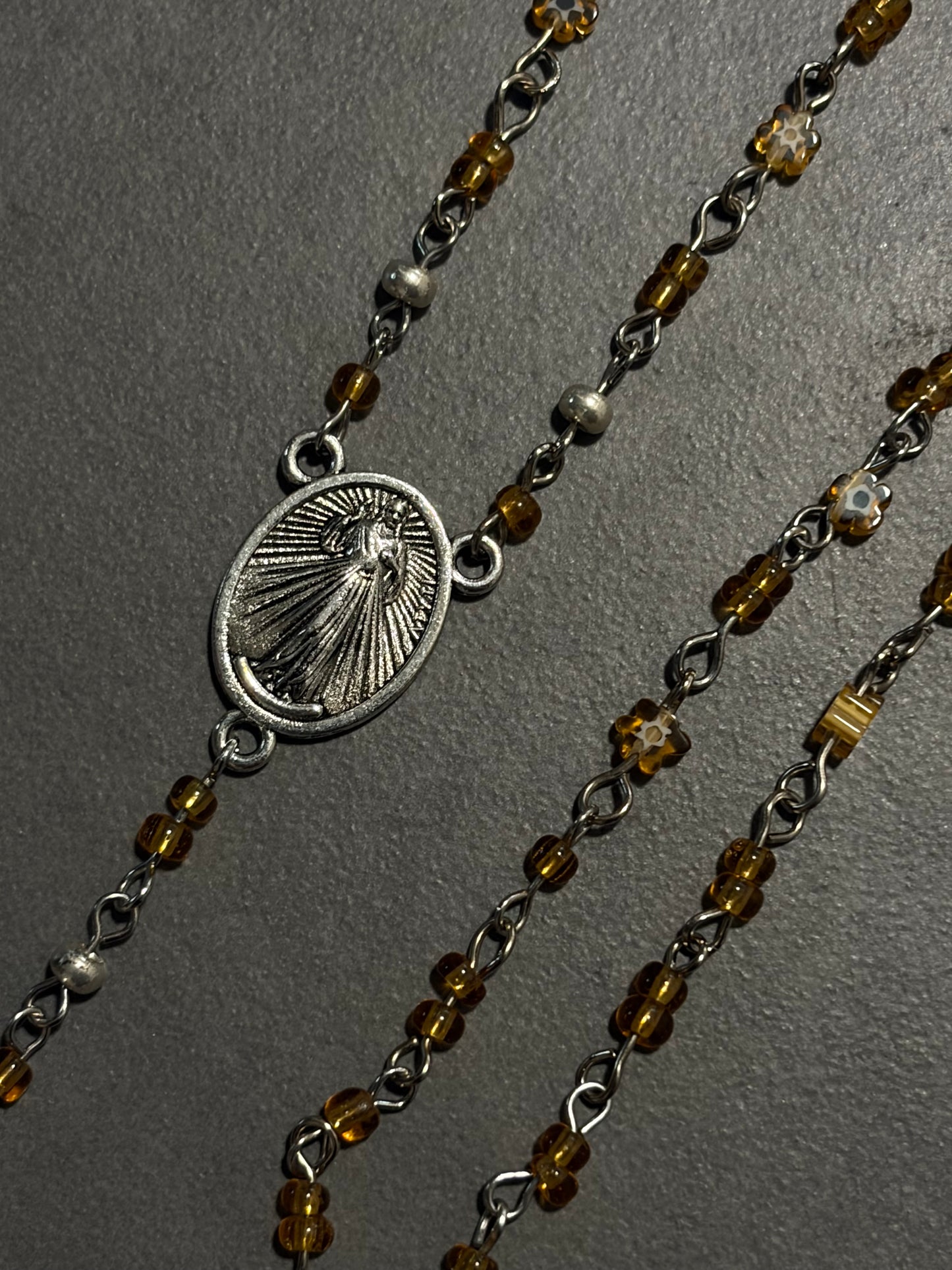 Yellow Glass Rosary