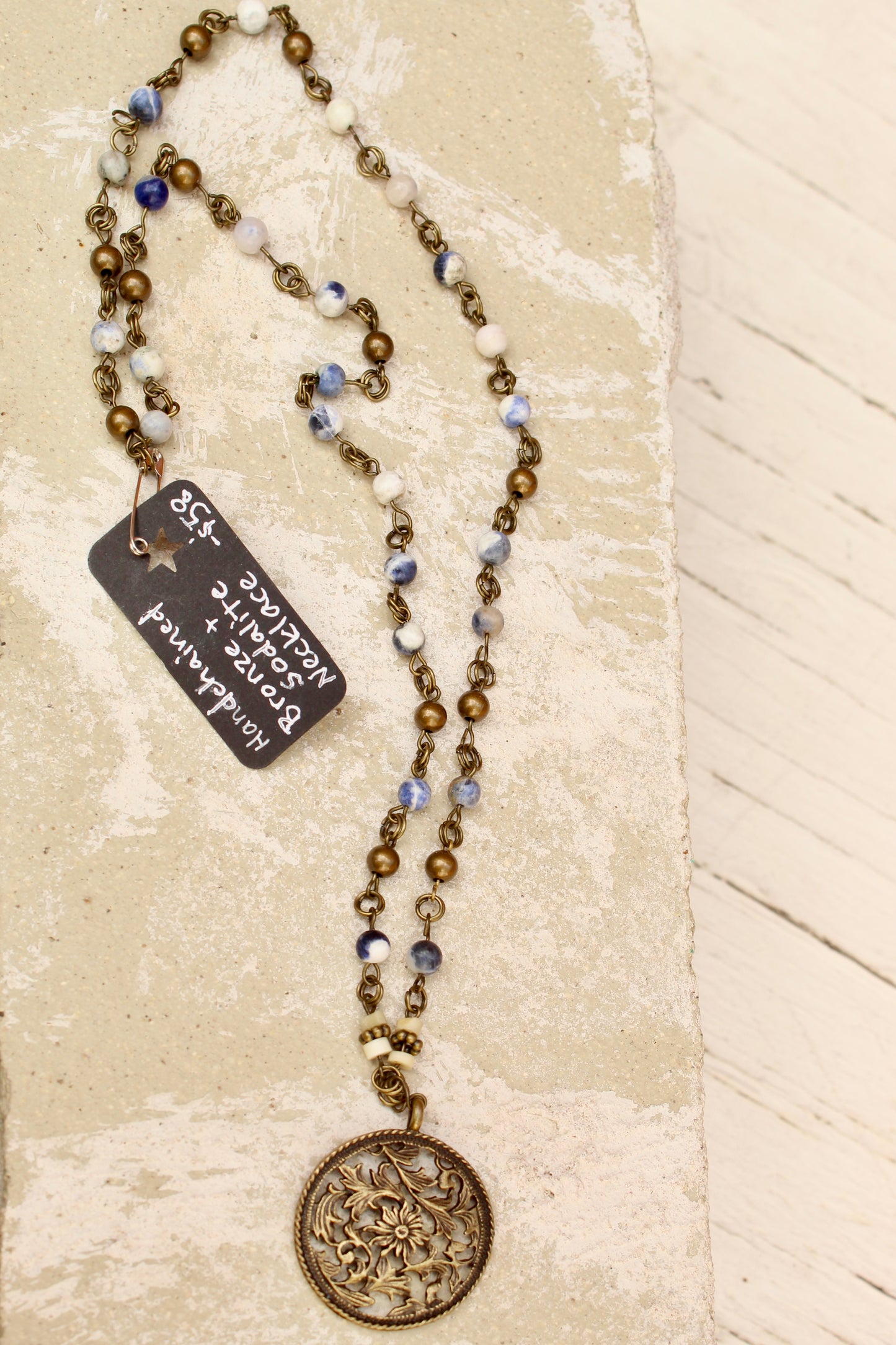 Bronze and Sodalite Necklace