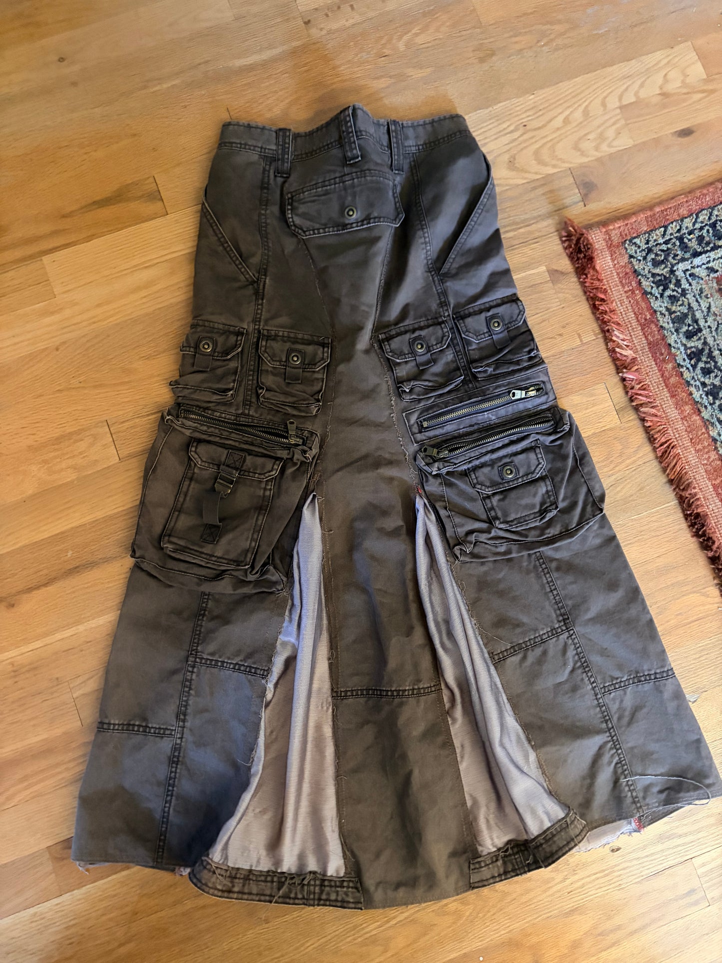 Brown Cargo Skirt