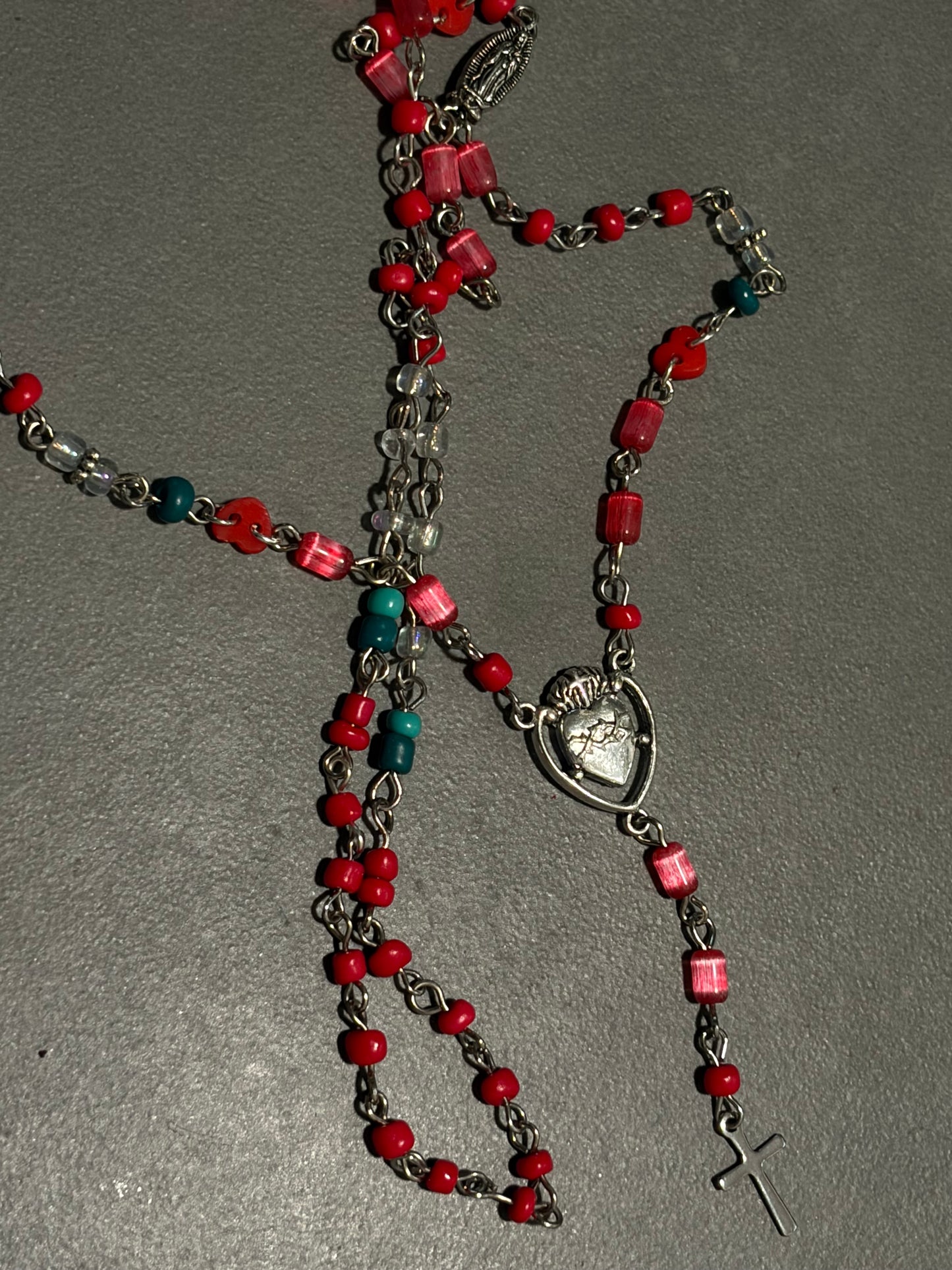 Red + Teal Rosary