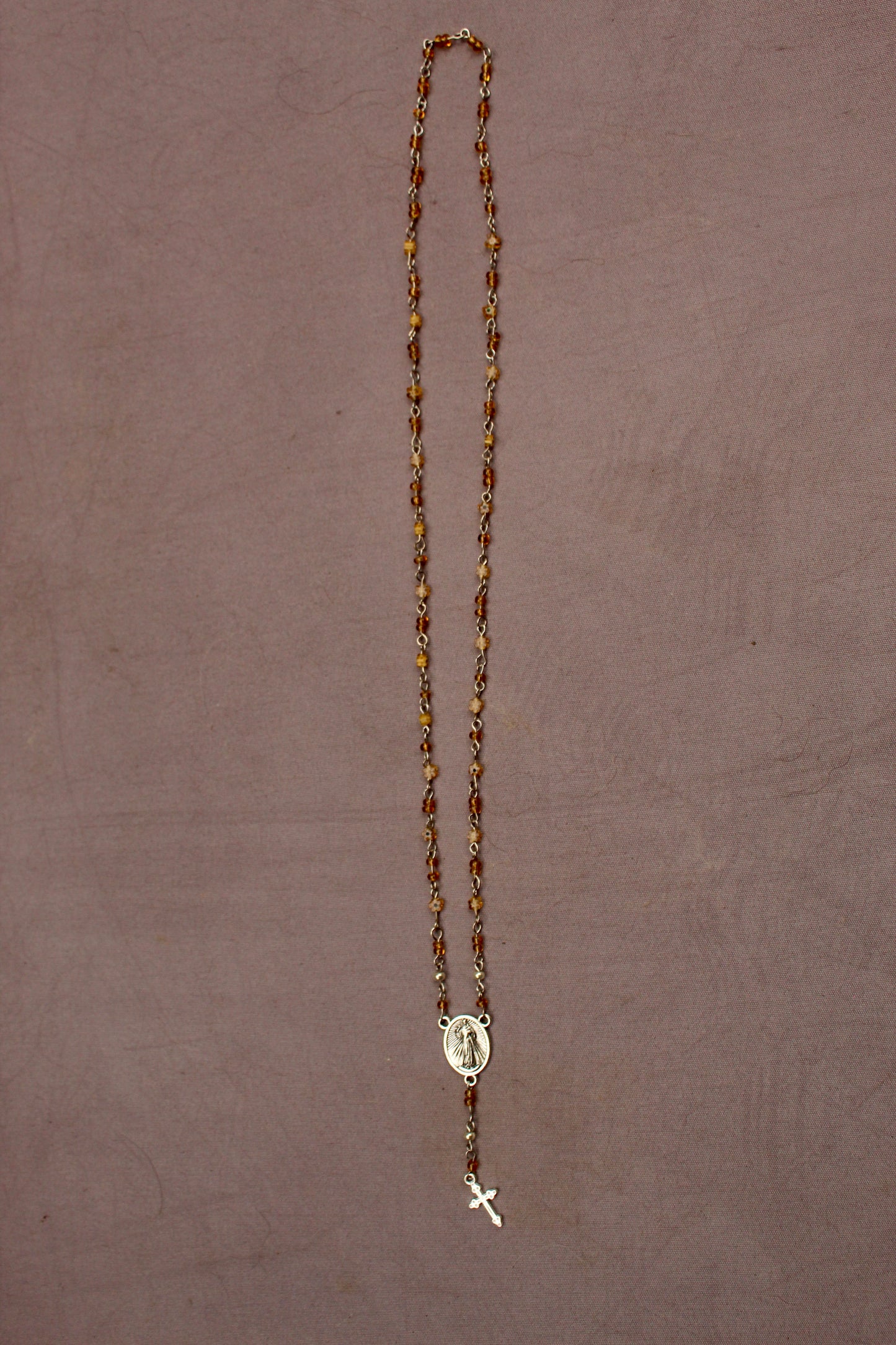 Yellow Glass Rosary