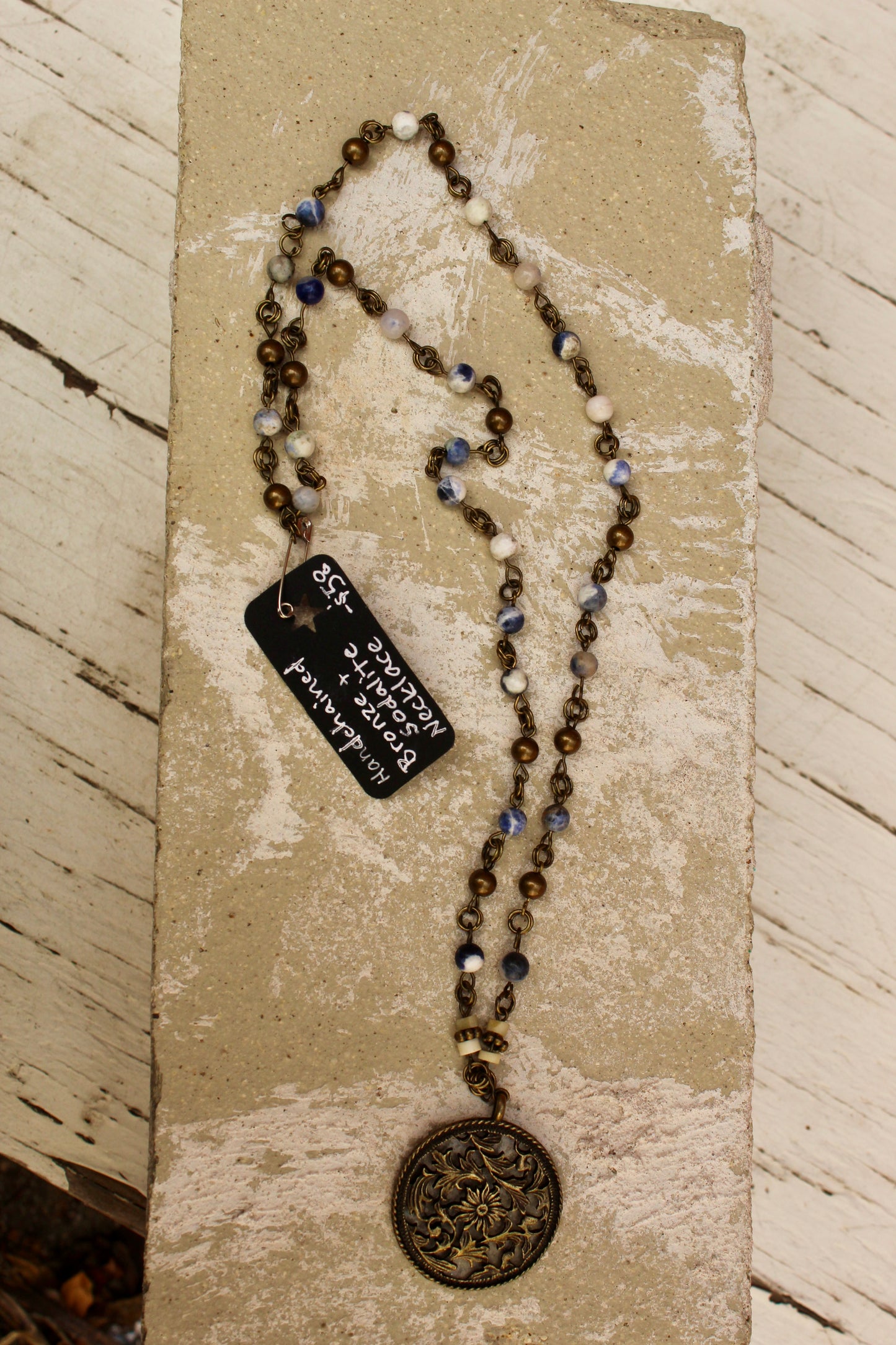 Bronze and Sodalite Necklace