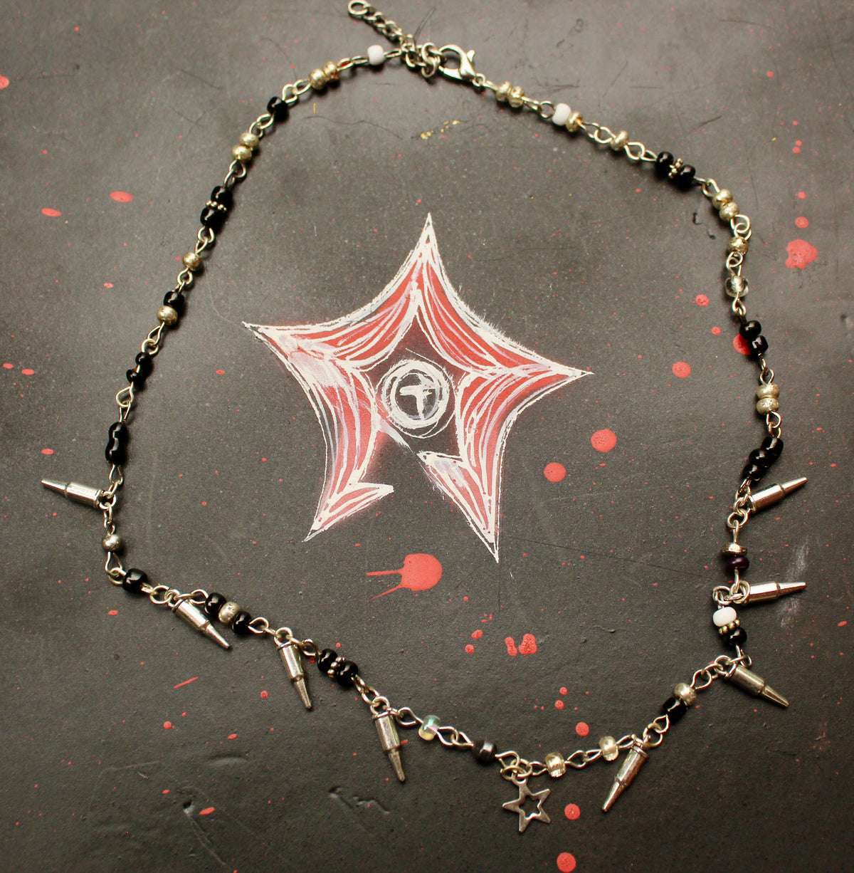 Bullet Chain Necklace and Earring Set
