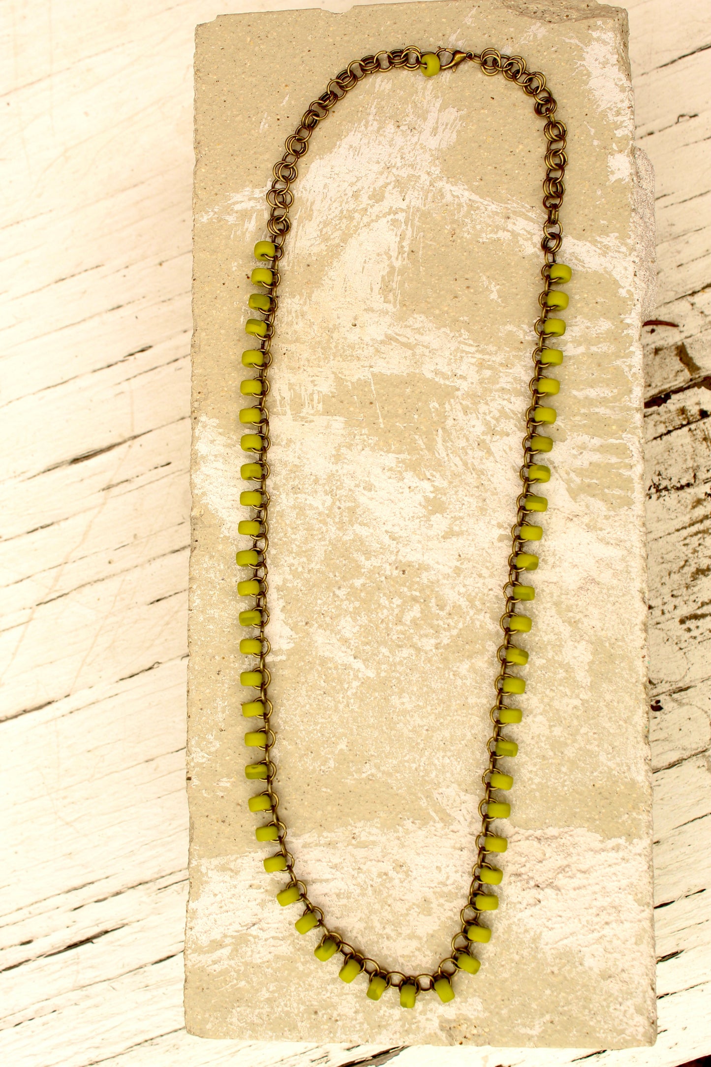 Bronze and Green Necklace