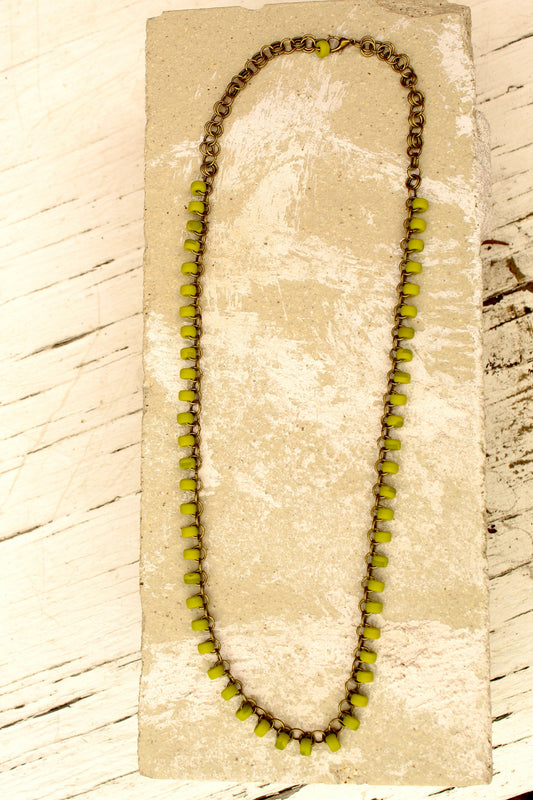 Bronze and Green Necklace