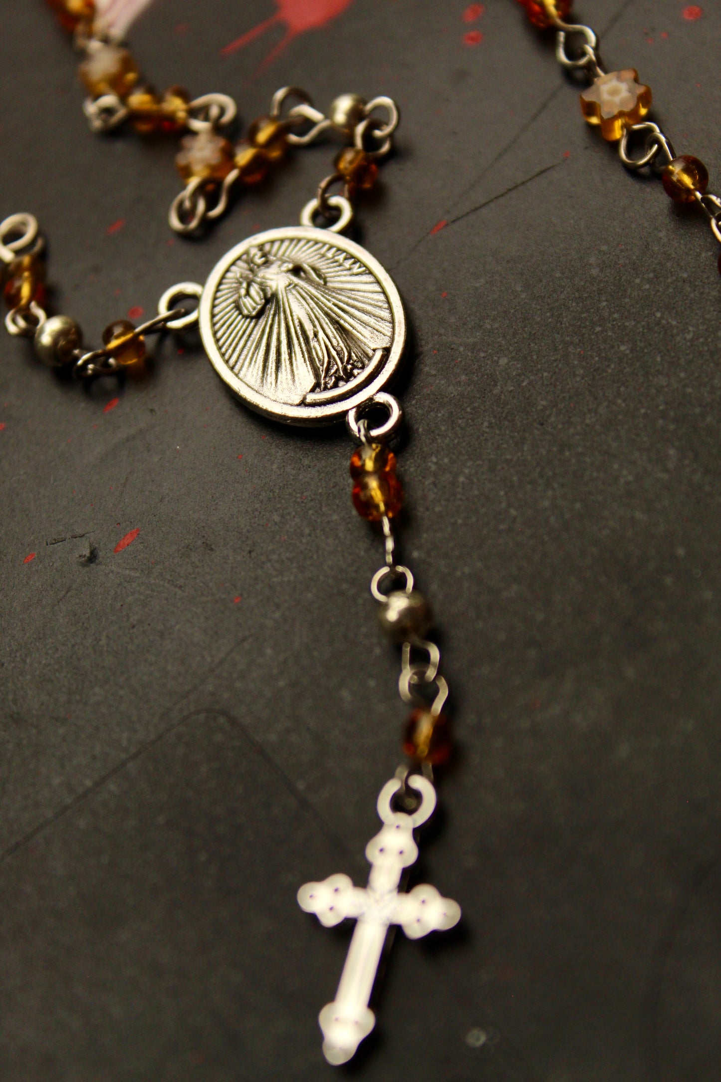 Yellow Glass Rosary