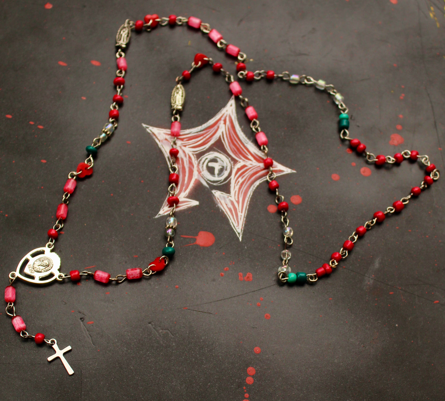 Red + Teal Rosary