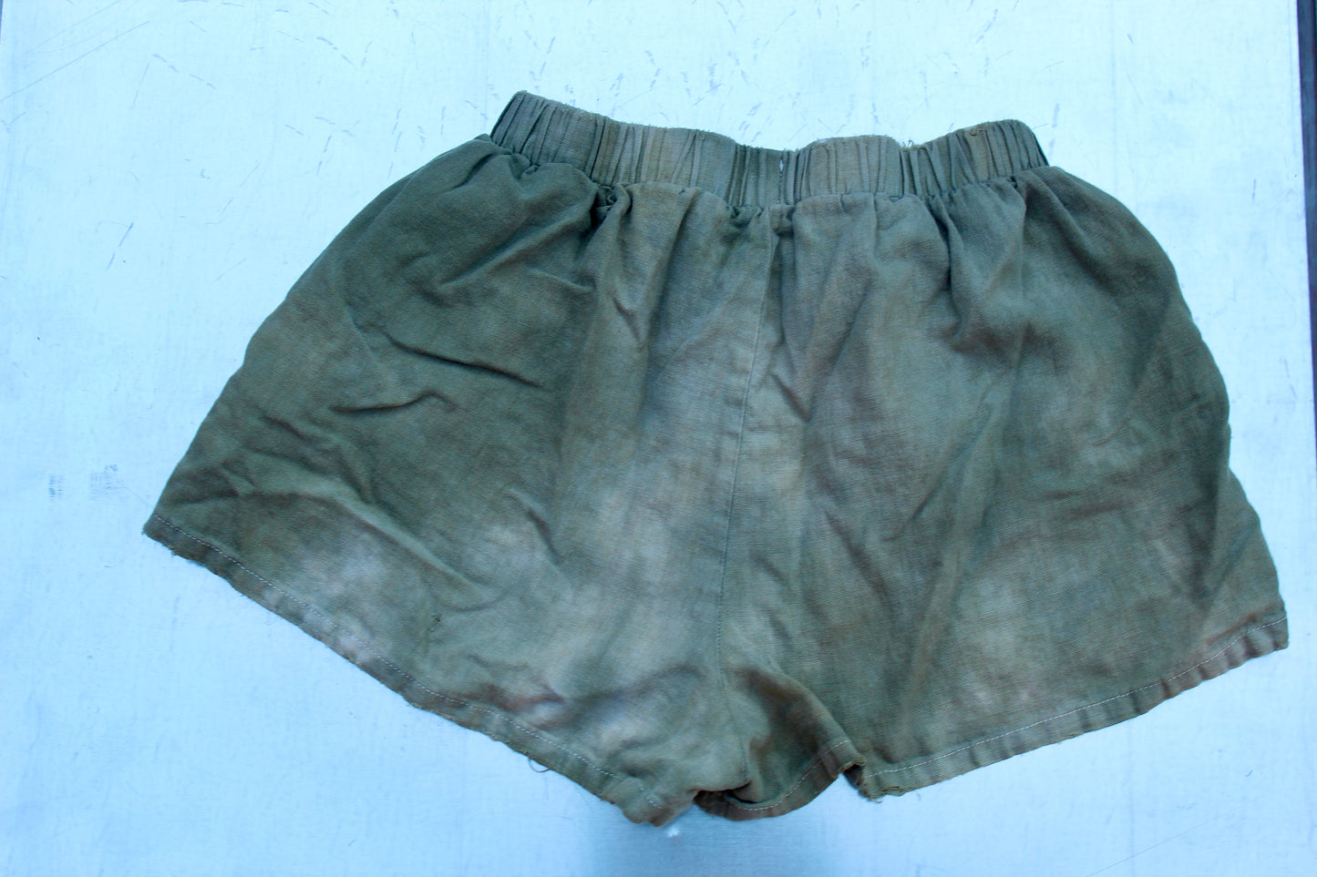 Green Dyed and Sewn Shorts