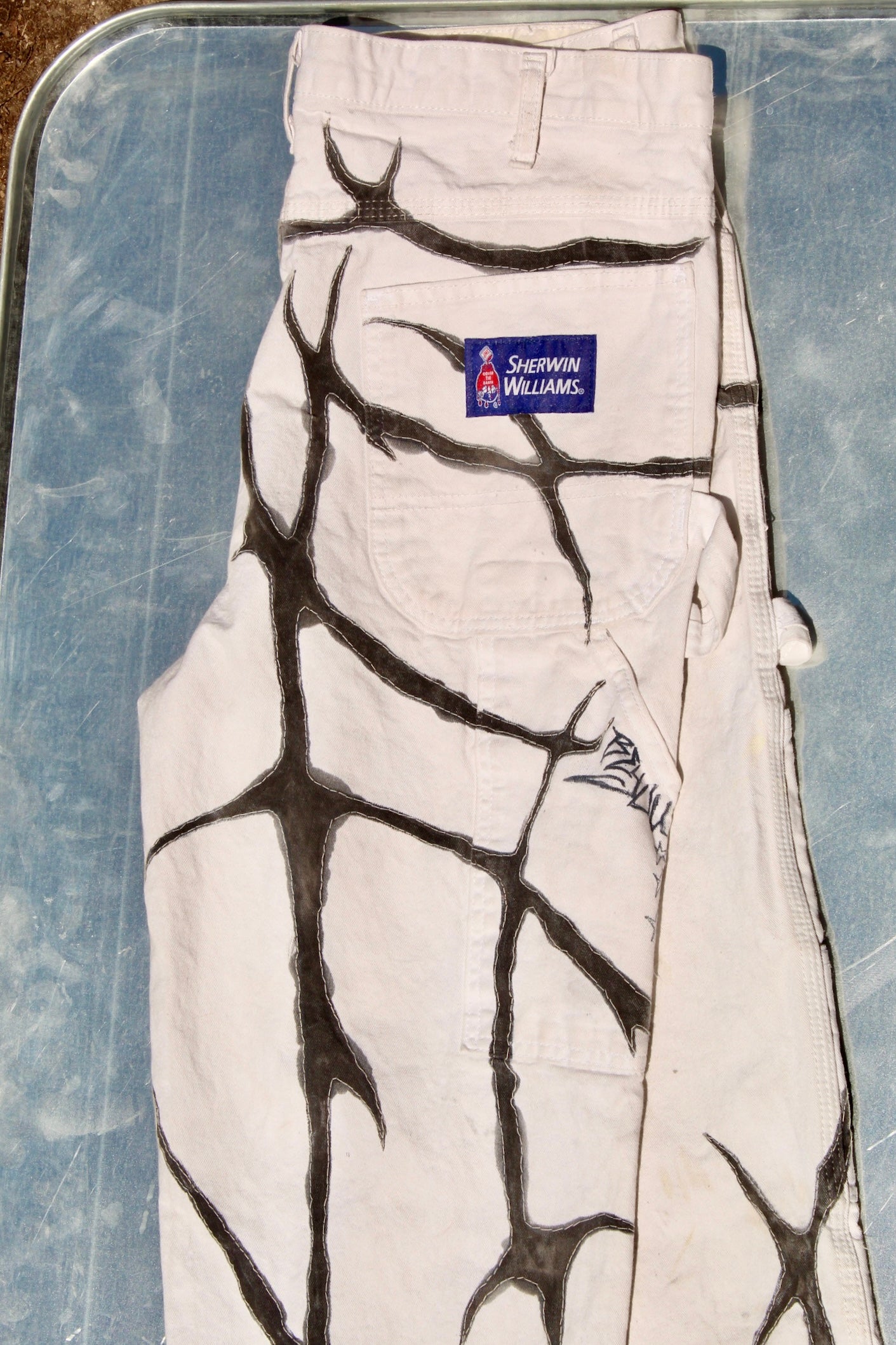 B&W Stained Sherwin Paint Pants