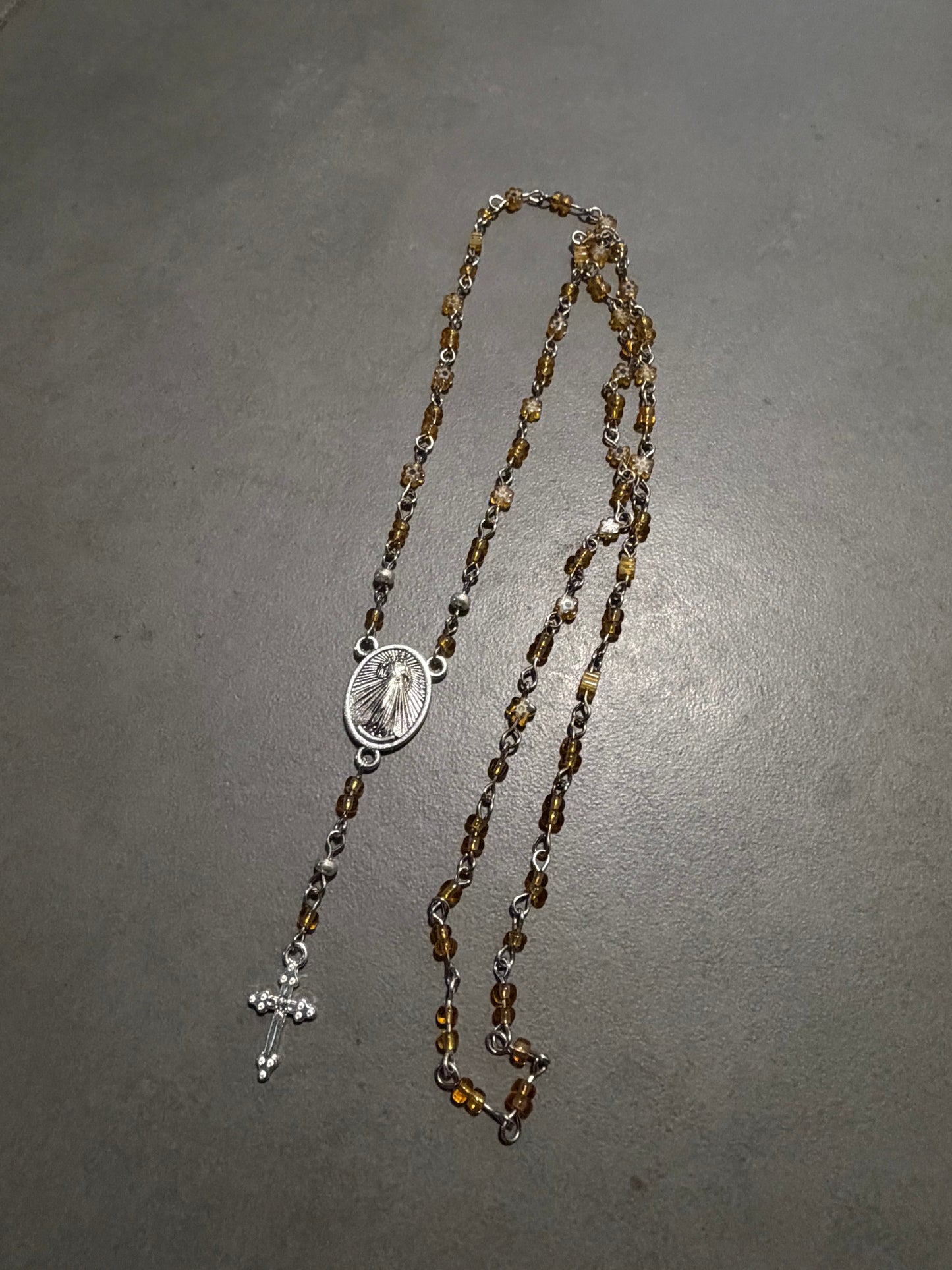 Yellow Glass Rosary