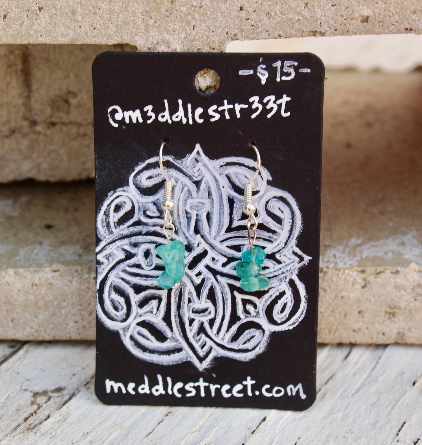 Teal Glass Earrings