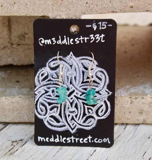 Teal Glass Earrings