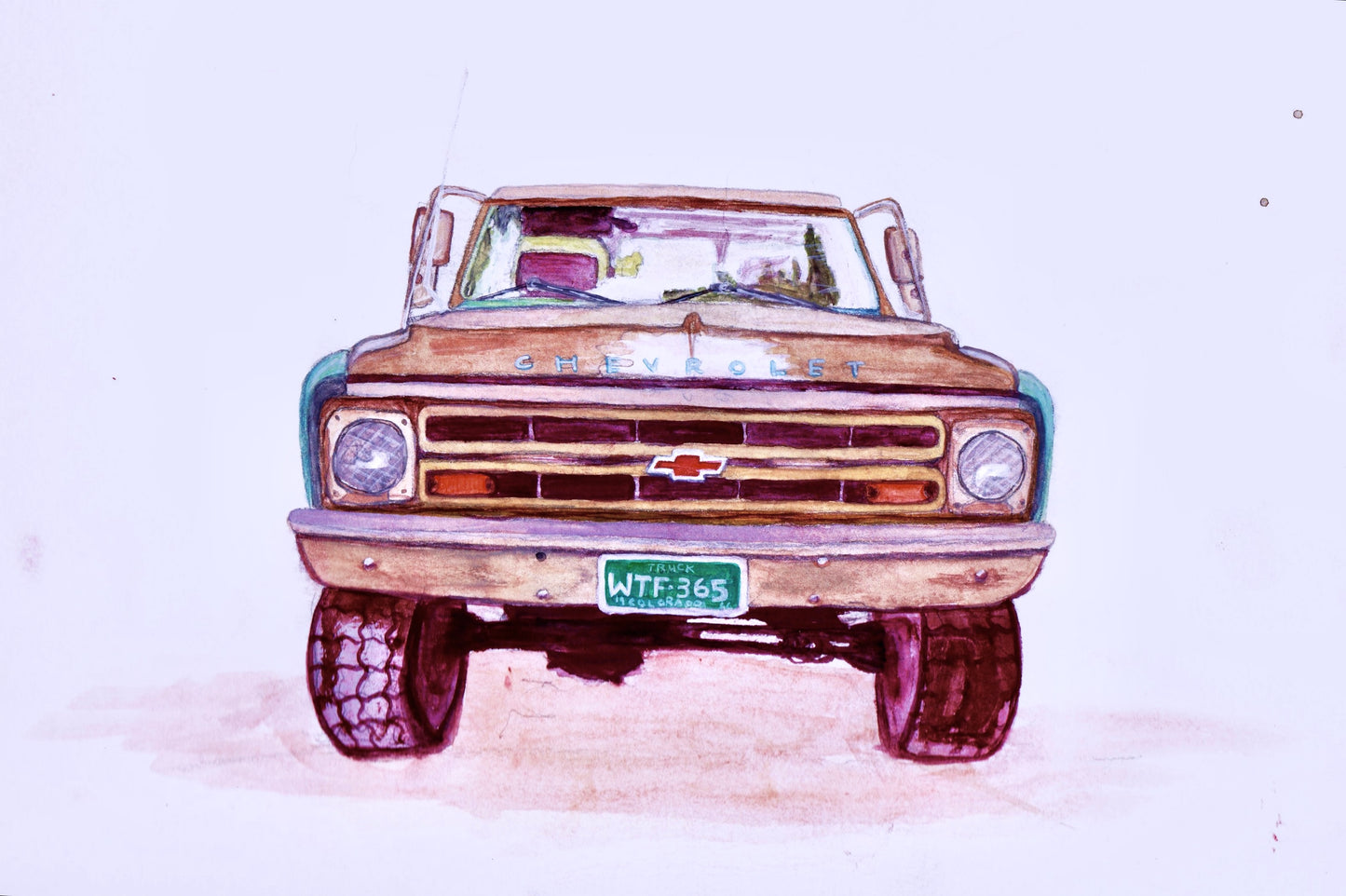 'Kyles Truck' Original Goache