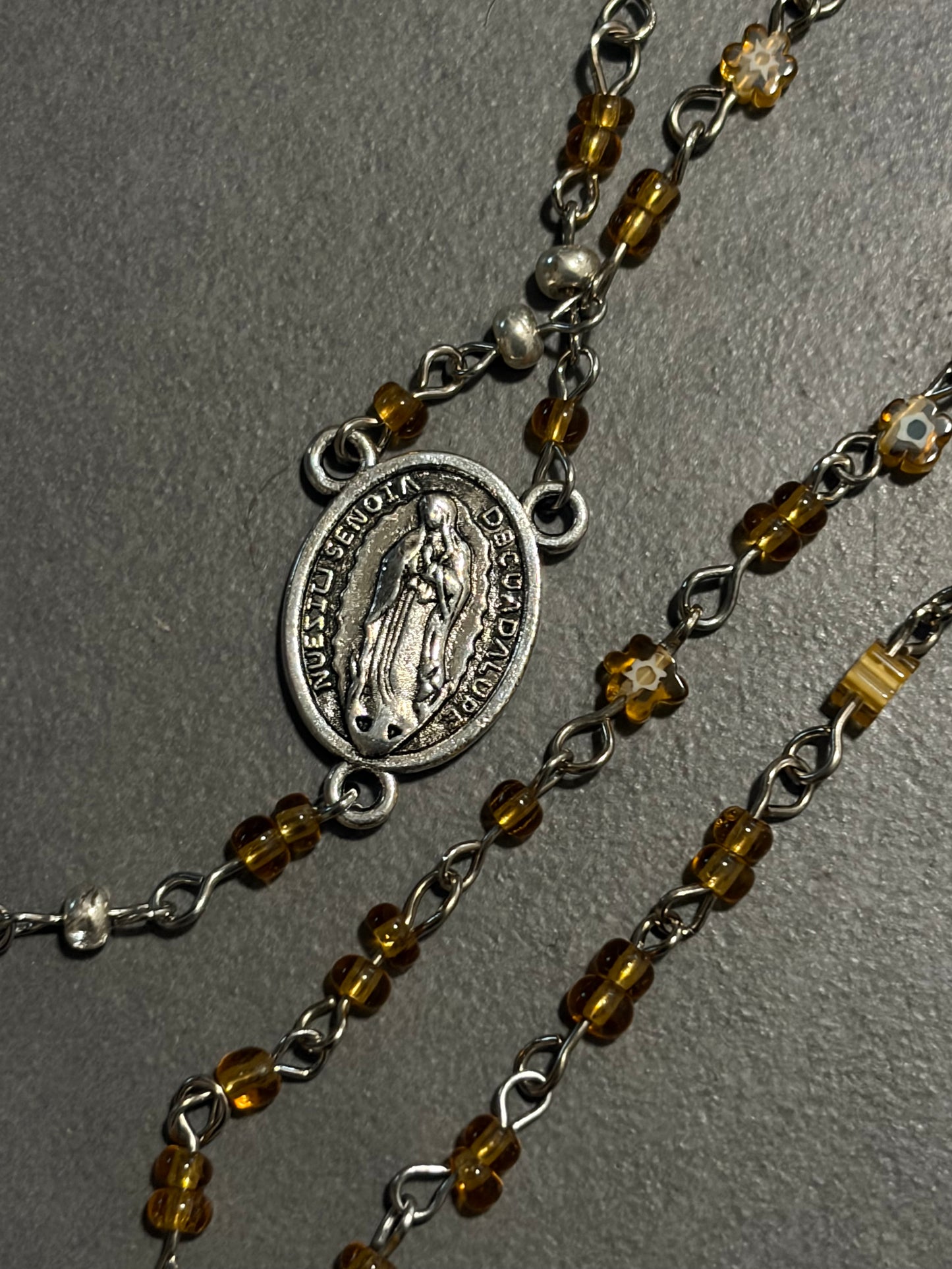 Yellow Glass Rosary