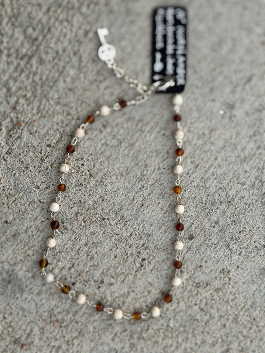 Amber & Ivory Handmade Chain Necklace