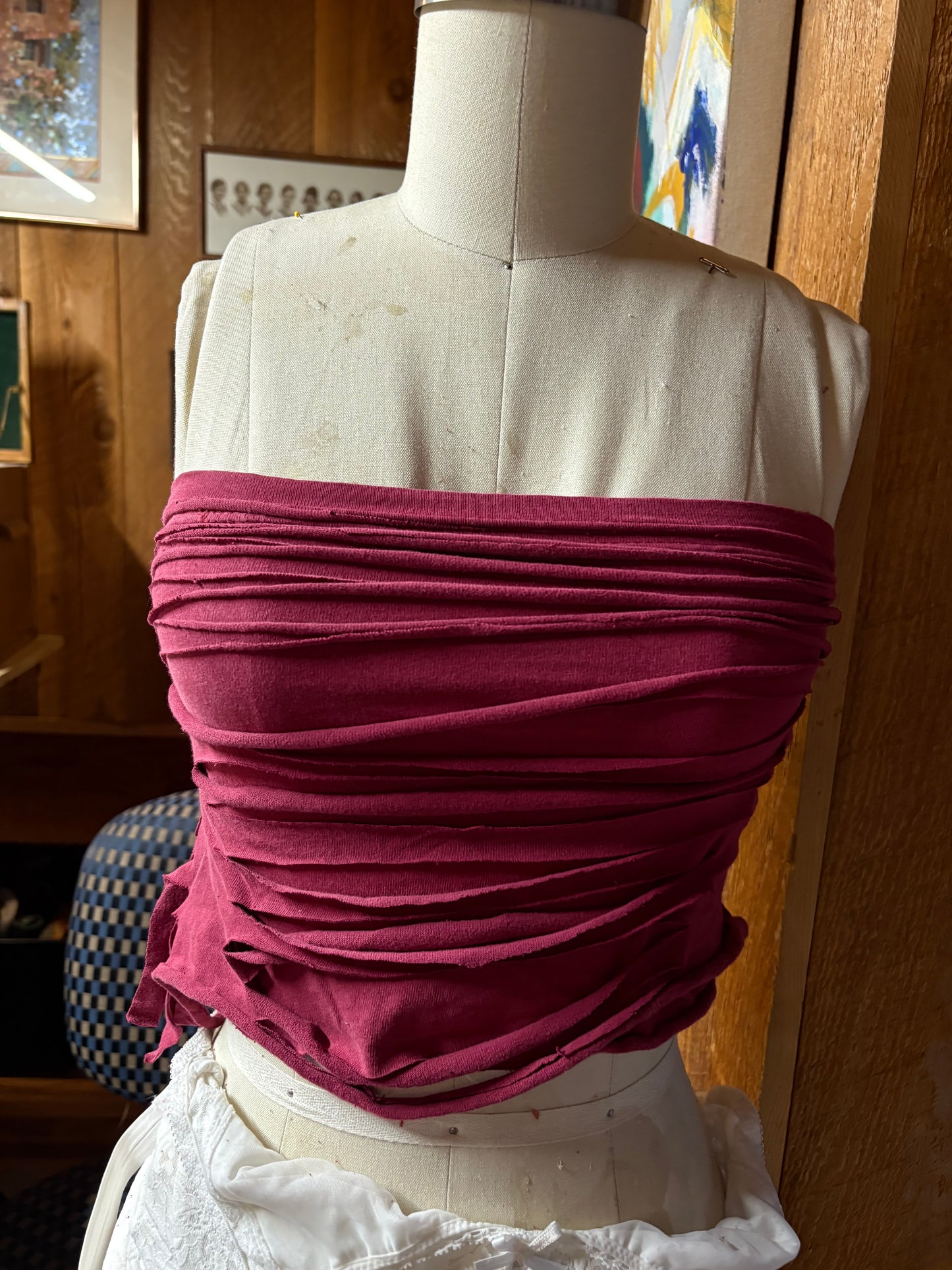 Red 'Ribs' Tube Top