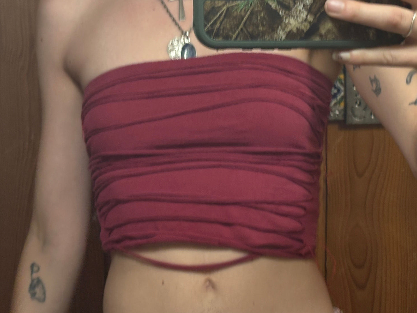 Red 'Ribs' Tube Top