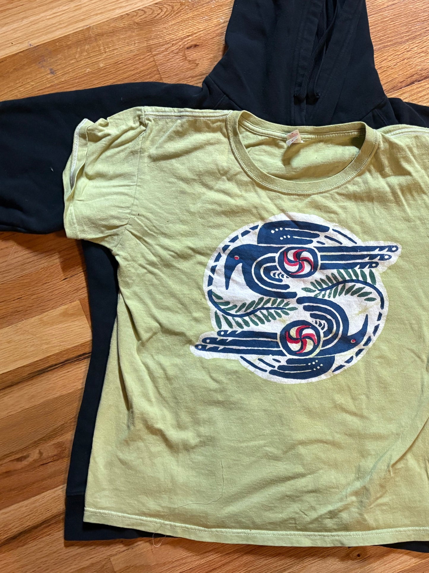 Green Batik Bird Hoodie