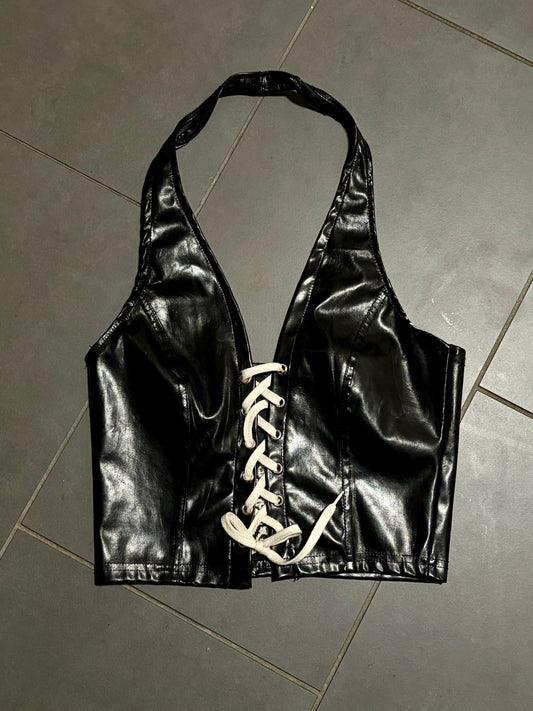 SOLD LaCe-uP PLeaTHeR HaLTeR