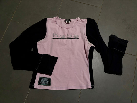 SOLD Pink and Black Bebe Shirt