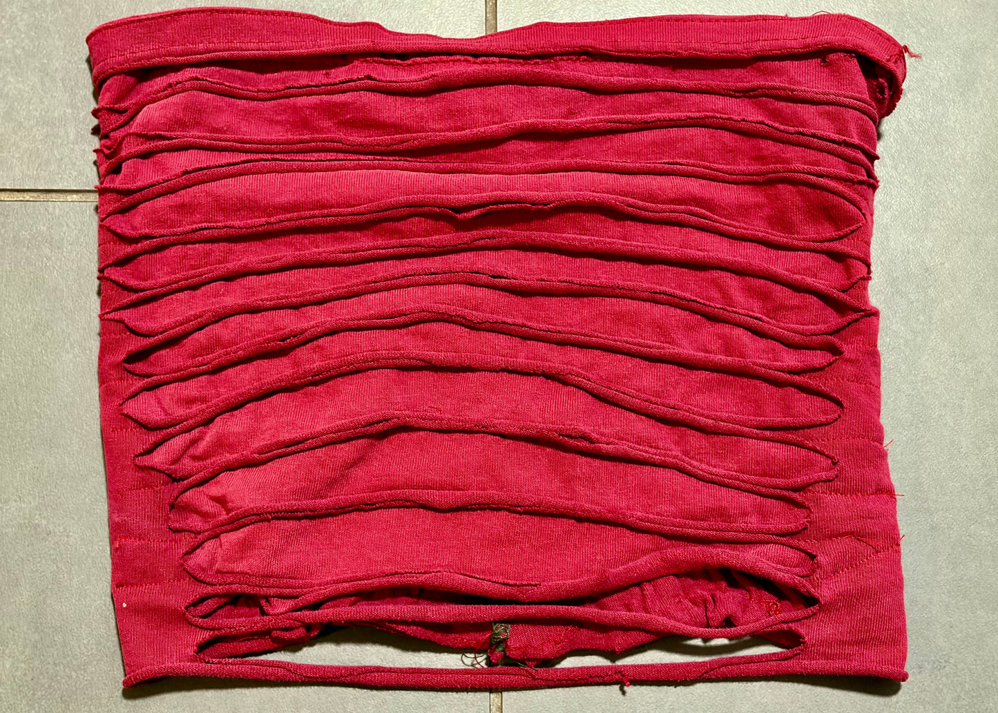 Red 'Ribs' Tube Top