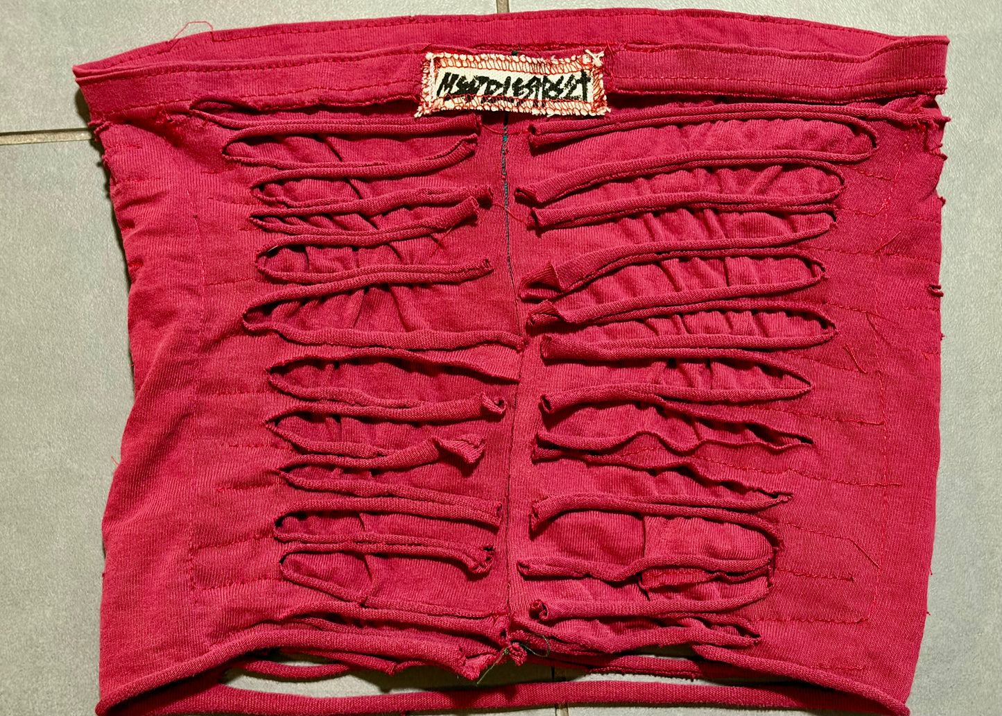 Red 'Ribs' Tube Top