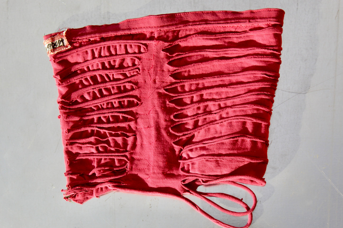 Red 'Ribs' Tube Top