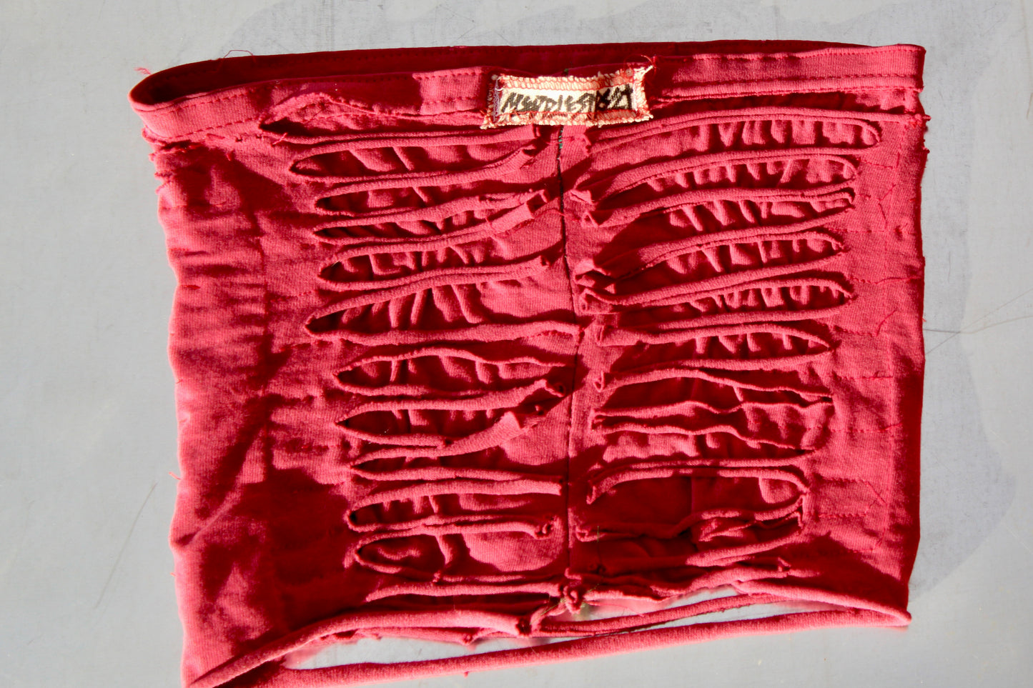 Red 'Ribs' Tube Top