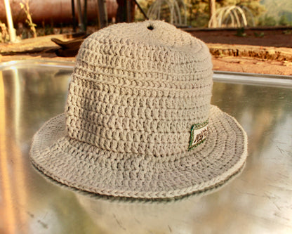 GReY CRoCHeT BuCKeT HaT